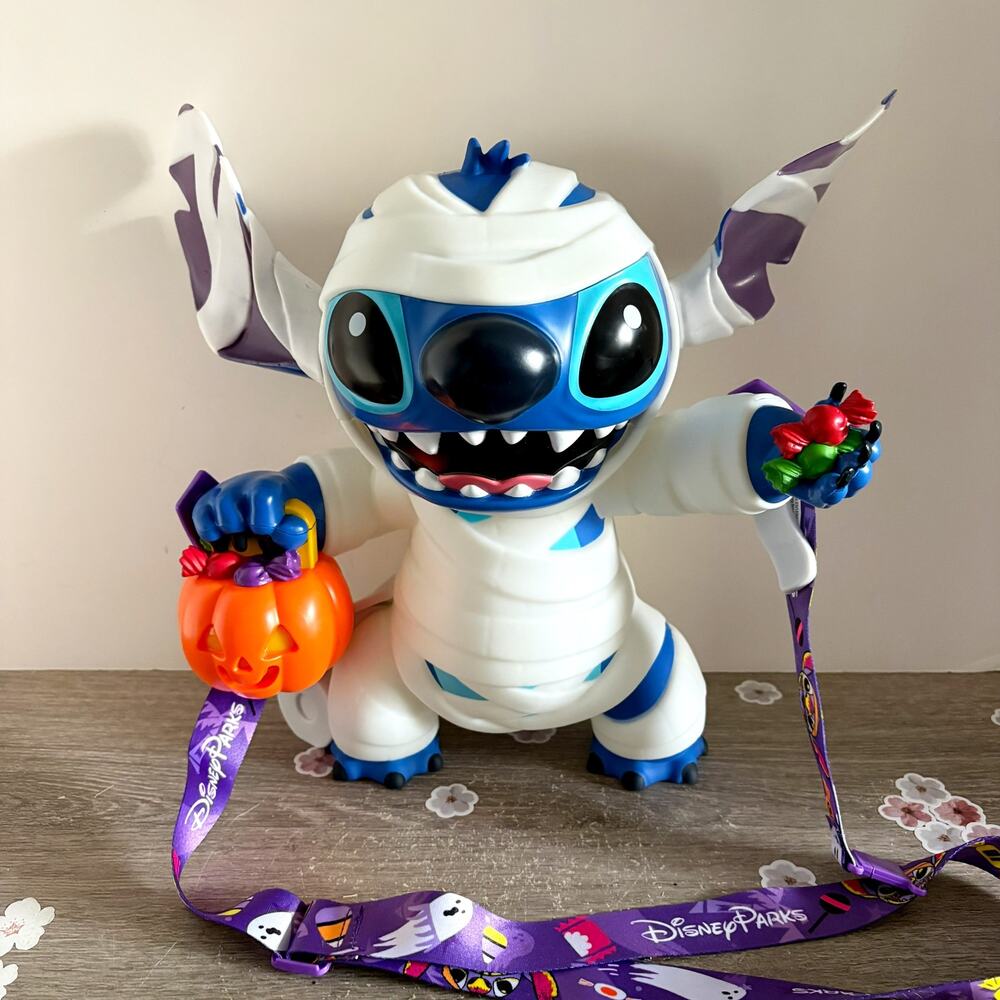 Disney Parks 2025 Halloween Stitch Mummy Popcorn Bucket MAGIC Glow in the Dark